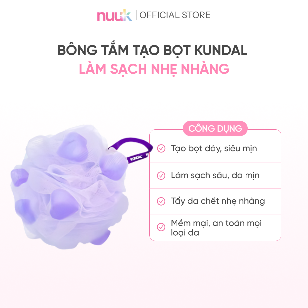 Bông Tắm Tạo Bọt Kundal 4 bong tam tao bot kundal