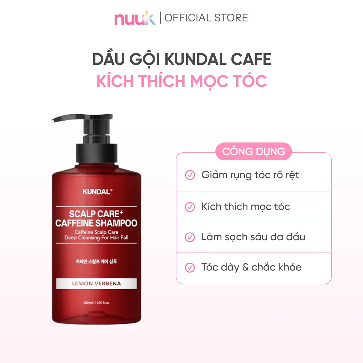 Dầu Gội Ngăn Rụng Tóc Kundal Caffeine 2 Dầu Gội Ngăn Rụng Tóc Kundal Caffeine - Ảnh 2