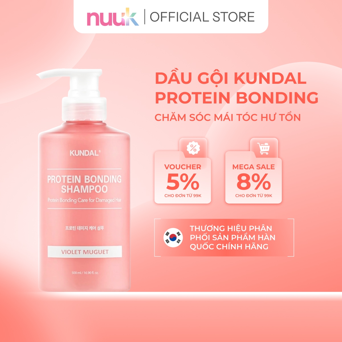 Dầu Gội Phục Hồi Tóc Hư Tổn Kundal Protein Bonding