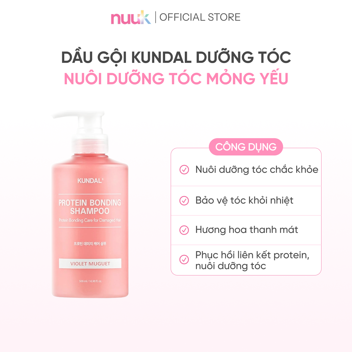 Dầu Gội Phục Hồi Tóc Hư Tổn Kundal Protein Bonding 2 Dầu Gội Phục Hồi Tóc Hư Tổn Kundal Protein Bonding - Ảnh 2