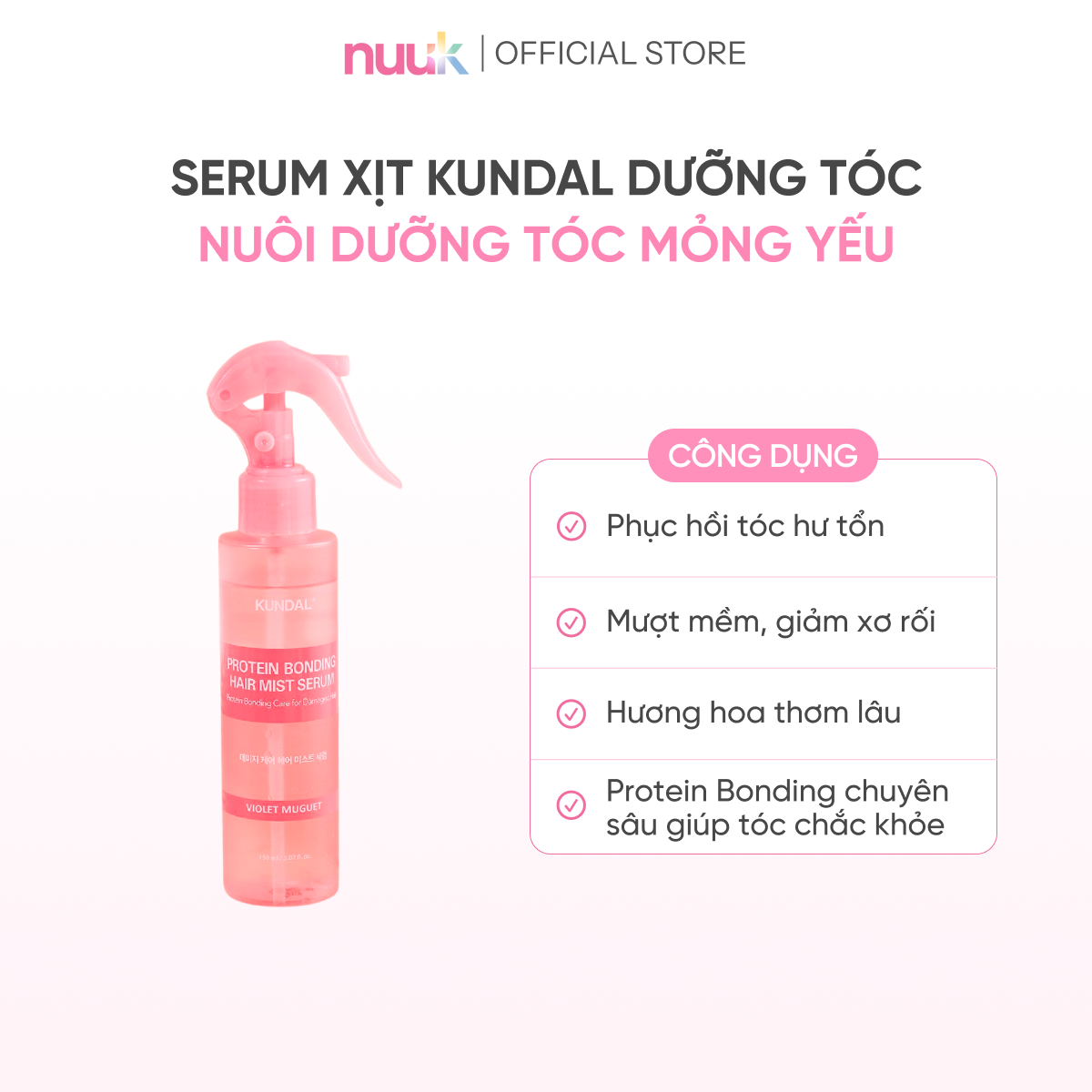 Serum Xịt Dưỡng Tóc Kundal Protein Bonding 2 Serum Xịt Dưỡng Tóc Kundal Protein Bonding - Ảnh 2