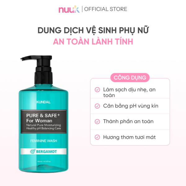 dung dich ve sinh phu nu kundal pure safe han quoc