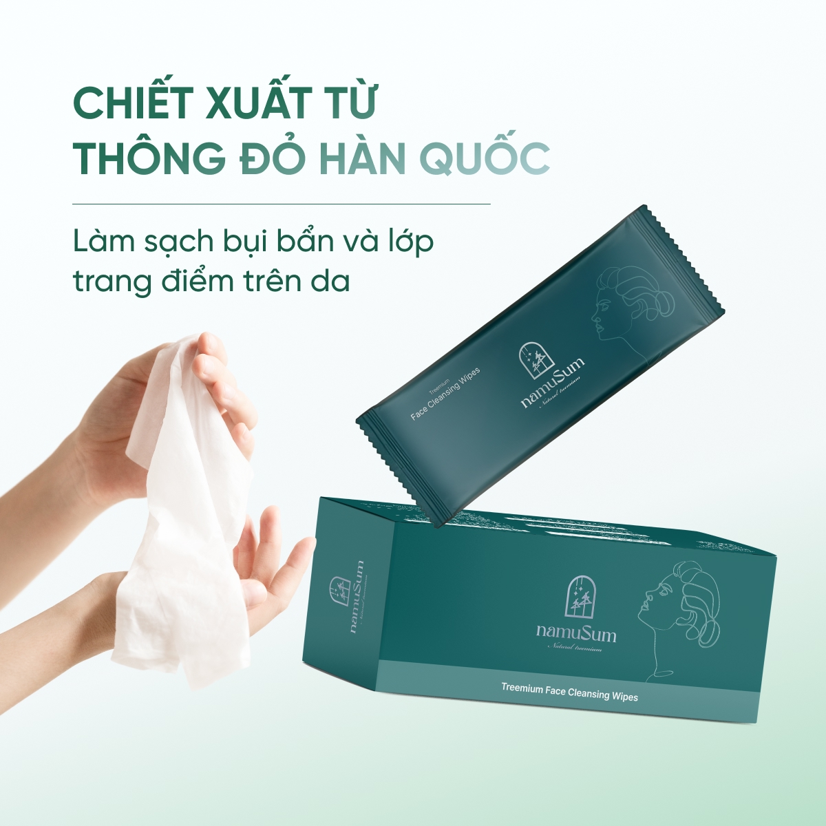 Khăn Giấy Ướt Tẩy Trang namuSum Tinh Chất Thông Đỏ Dịu Nhẹ, Làm Sạch Makeup Hiệu Quả 3 Khăn Giấy Ướt Tẩy Trang namuSum Tinh Chất Thông Đỏ Dịu Nhẹ, Làm Sạch Makeup Hiệu Quả - Ảnh 3