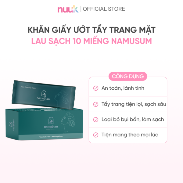 khan giay uot ve sinh mat tinh chat thong do namusum diu nhe va lanh tinh