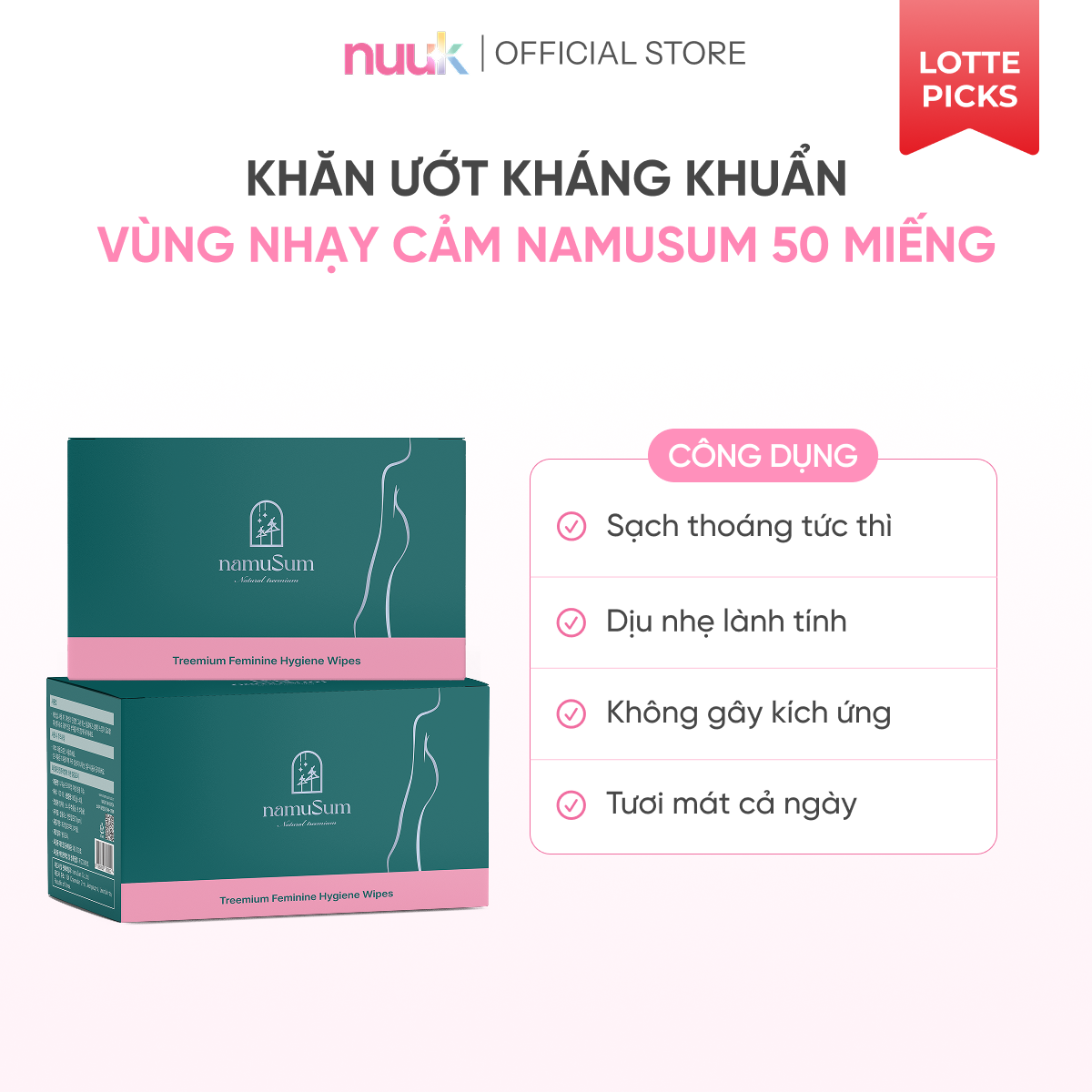 Khăn Giấy Ướt Vệ Sinh Phụ Nữ namuSum 2 Khăn Giấy Ướt Vệ Sinh Phụ Nữ namuSum - Ảnh 2
