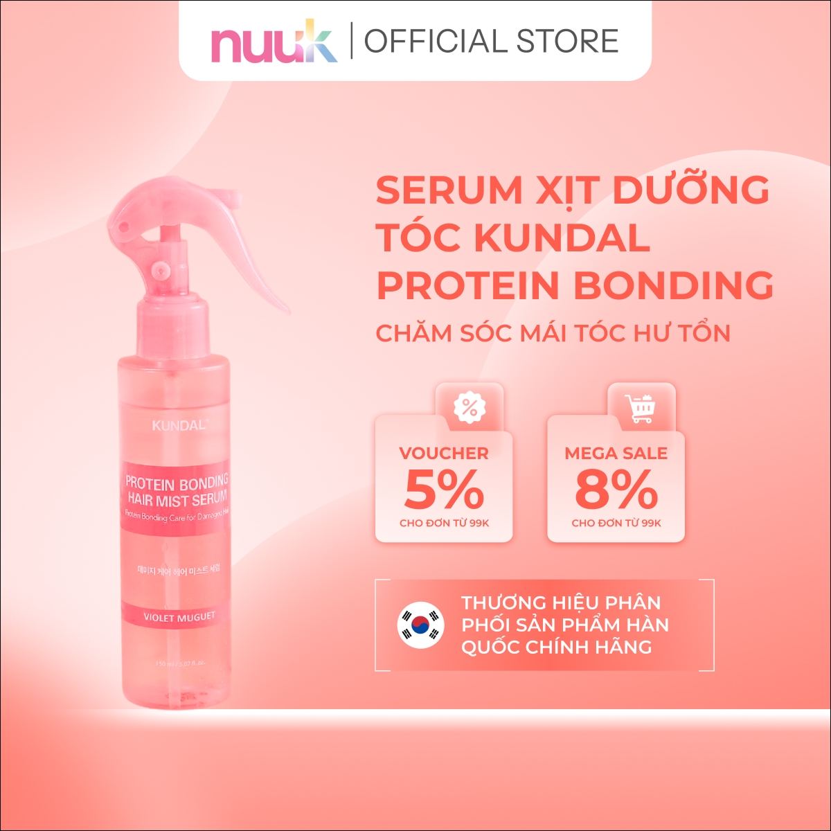 Serum Xịt Dưỡng Tóc Kundal Protein Bonding