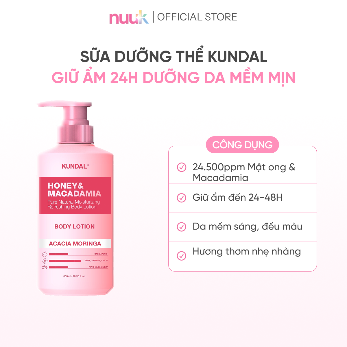 Sữa Dưỡng Thể Trắng Da Kundal Honey Macadamia 2 Sữa Dưỡng Thể Trắng Da Kundal Honey Macadamia - Ảnh 2