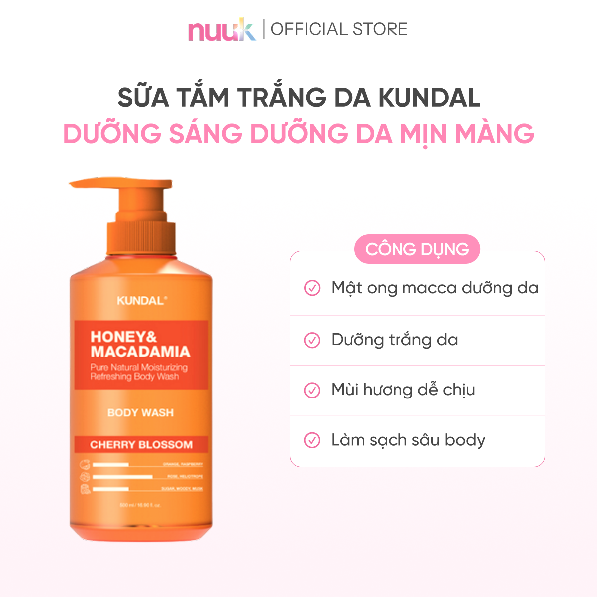 Sữa Tắm Trắng Da Kundal Honey Macadamia 2 Sữa Tắm Trắng Da Kundal Honey Macadamia - Ảnh 2
