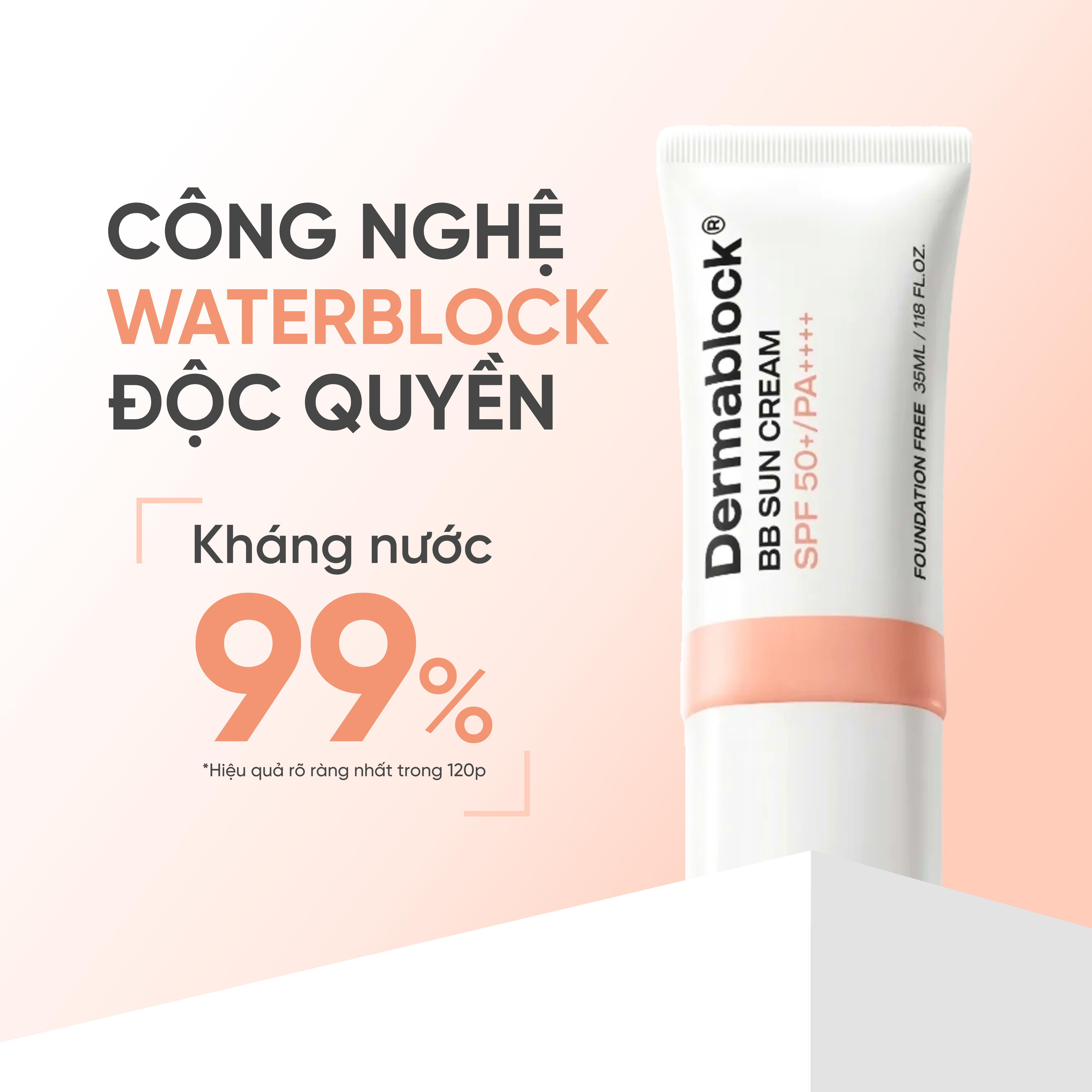 Kem Chống Nắng Dermablock BB Sunscreen SPF50+ PA++++ 35ml 3 Kem Chống Nắng Dermablock BB Sunscreen SPF50+ PA++++ 35ml - Ảnh 3