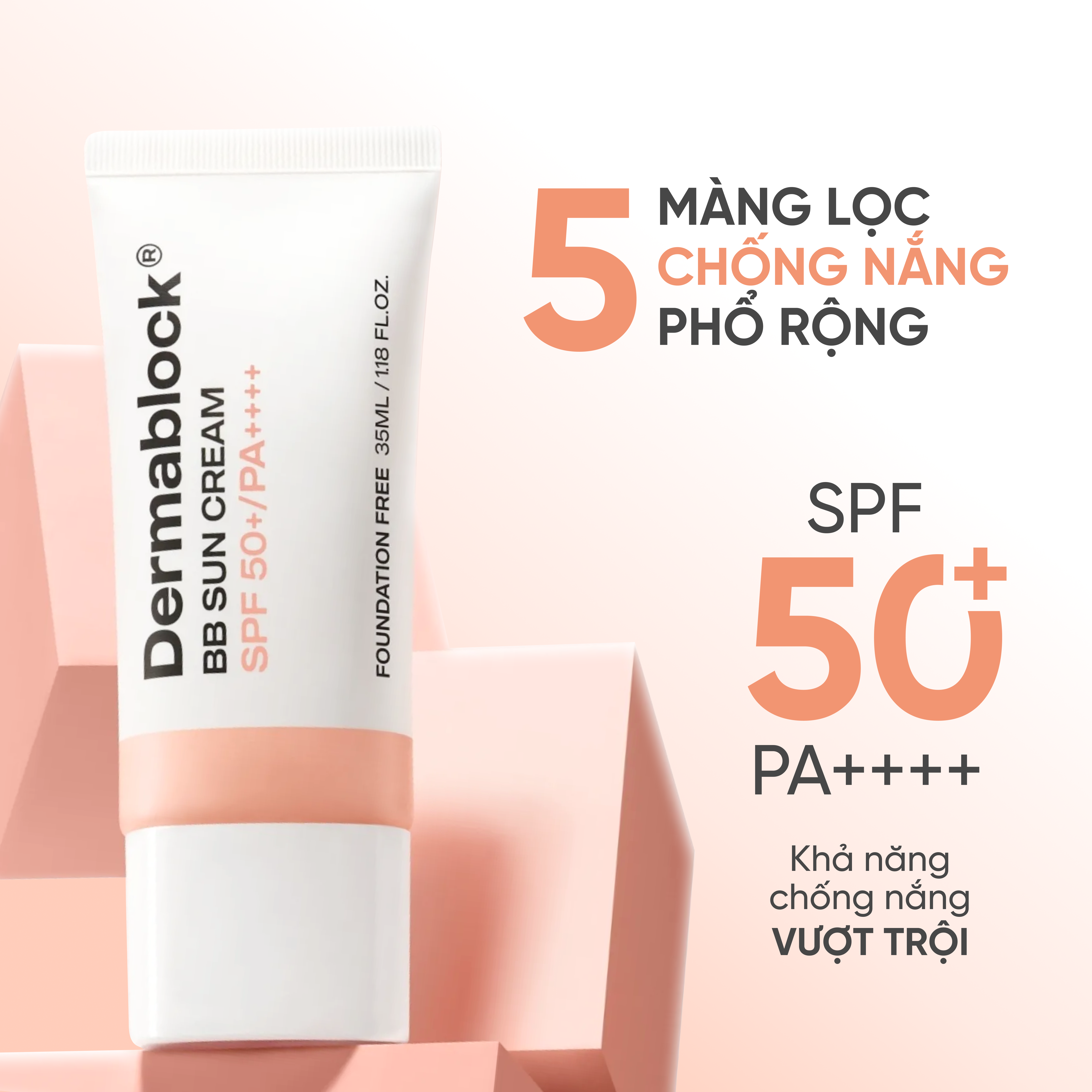 Kem Chống Nắng Dermablock BB Sunscreen SPF50+ PA++++ 35ml 4 Kem Chống Nắng Dermablock BB Sunscreen SPF50+ PA++++ 35ml - Ảnh 4