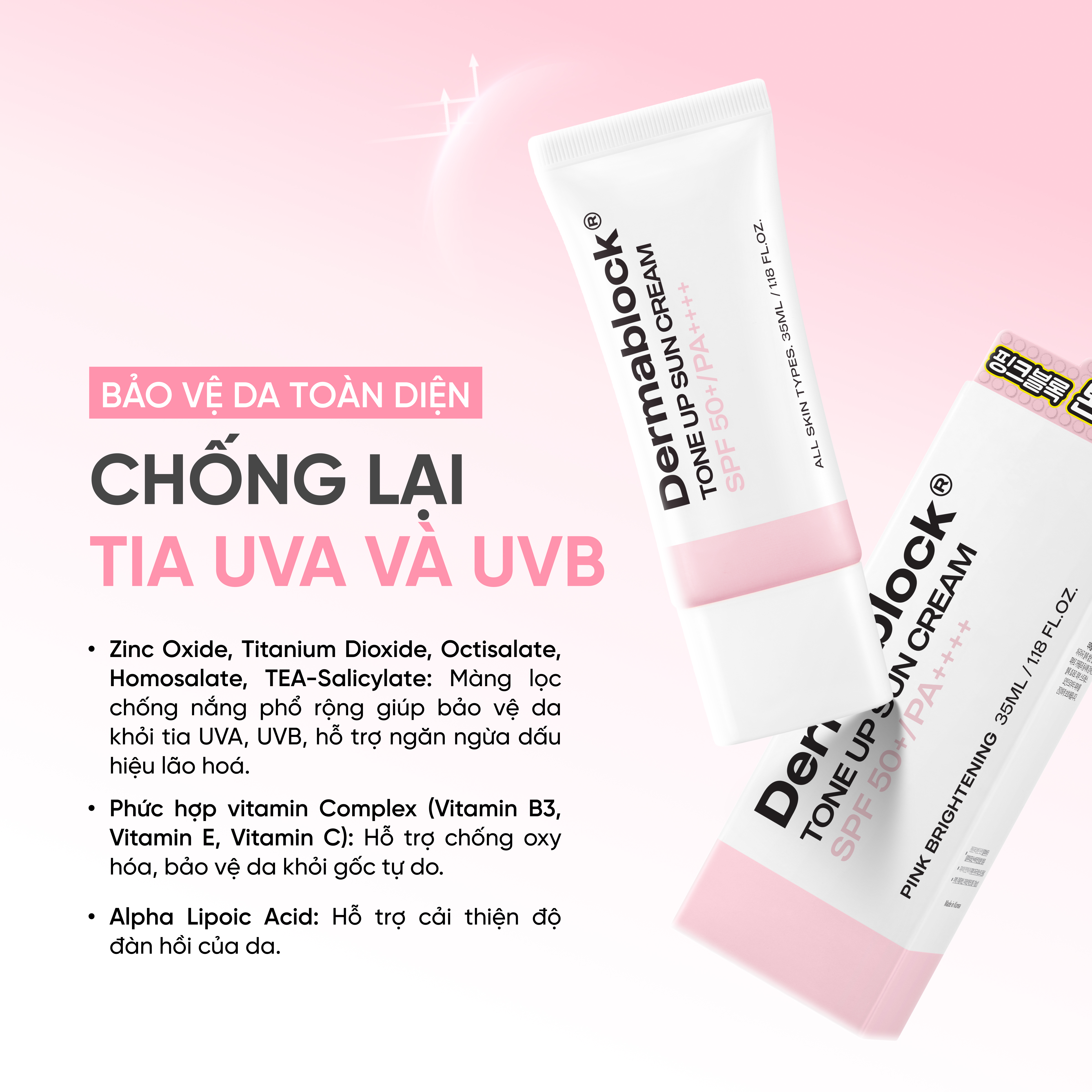 Kem Chống Nắng Dermablock Tone Up Sunscreen SPF50+ PA++++ 35ml 9 Kem Chống Nắng Dermablock Tone Up Sunscreen SPF50+ PA++++ 35ml - Ảnh 9