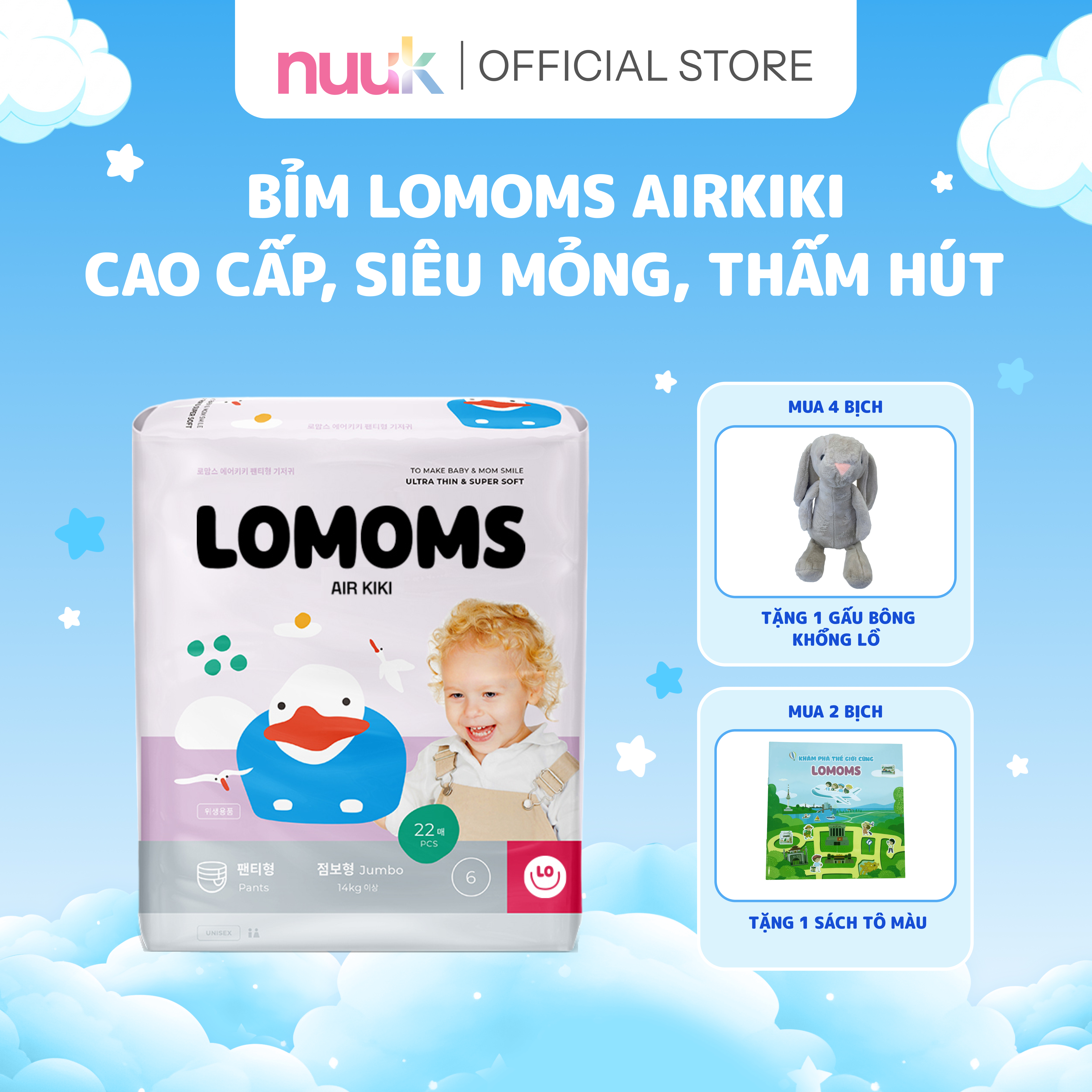 Bỉm Lomoms Air Kiki - Bỉm Dán & Bỉm Quần Đủ Size 7 Bỉm Lomoms Air Kiki - Bỉm Dán & Bỉm Quần Đủ Size - Ảnh 7