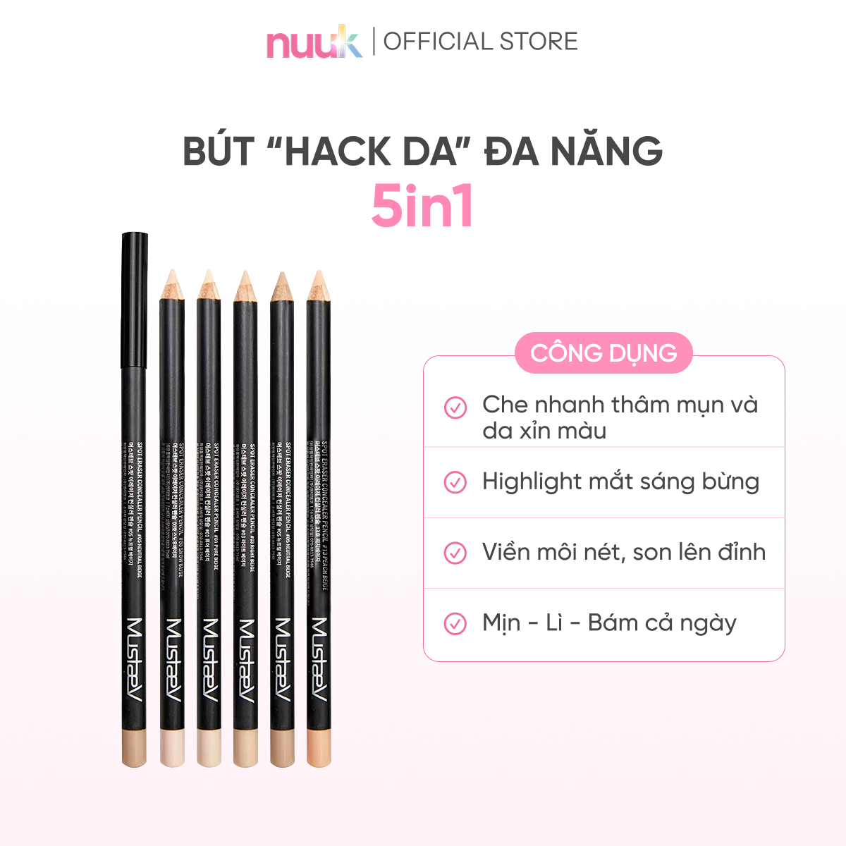 Bút Chì Che Khuyết Điểm Mustaev Spot Eraser 2 Bút Chì Che Khuyết Điểm Mustaev Spot Eraser - Ảnh 2