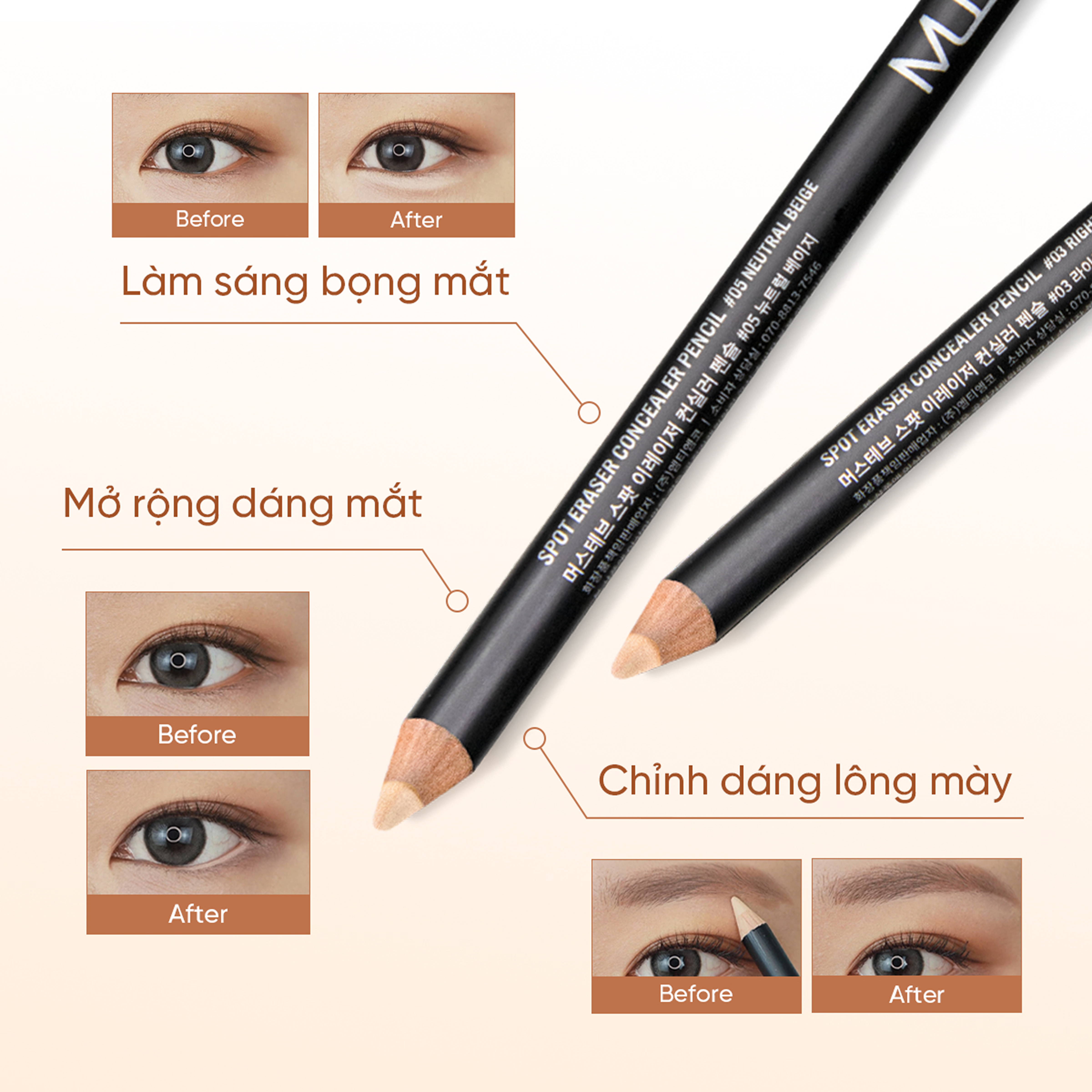 Bút Chì Che Khuyết Điểm Mustaev Spot Eraser 25 bút chì che khuyết điểm mustaev spot eraser concealer pencil