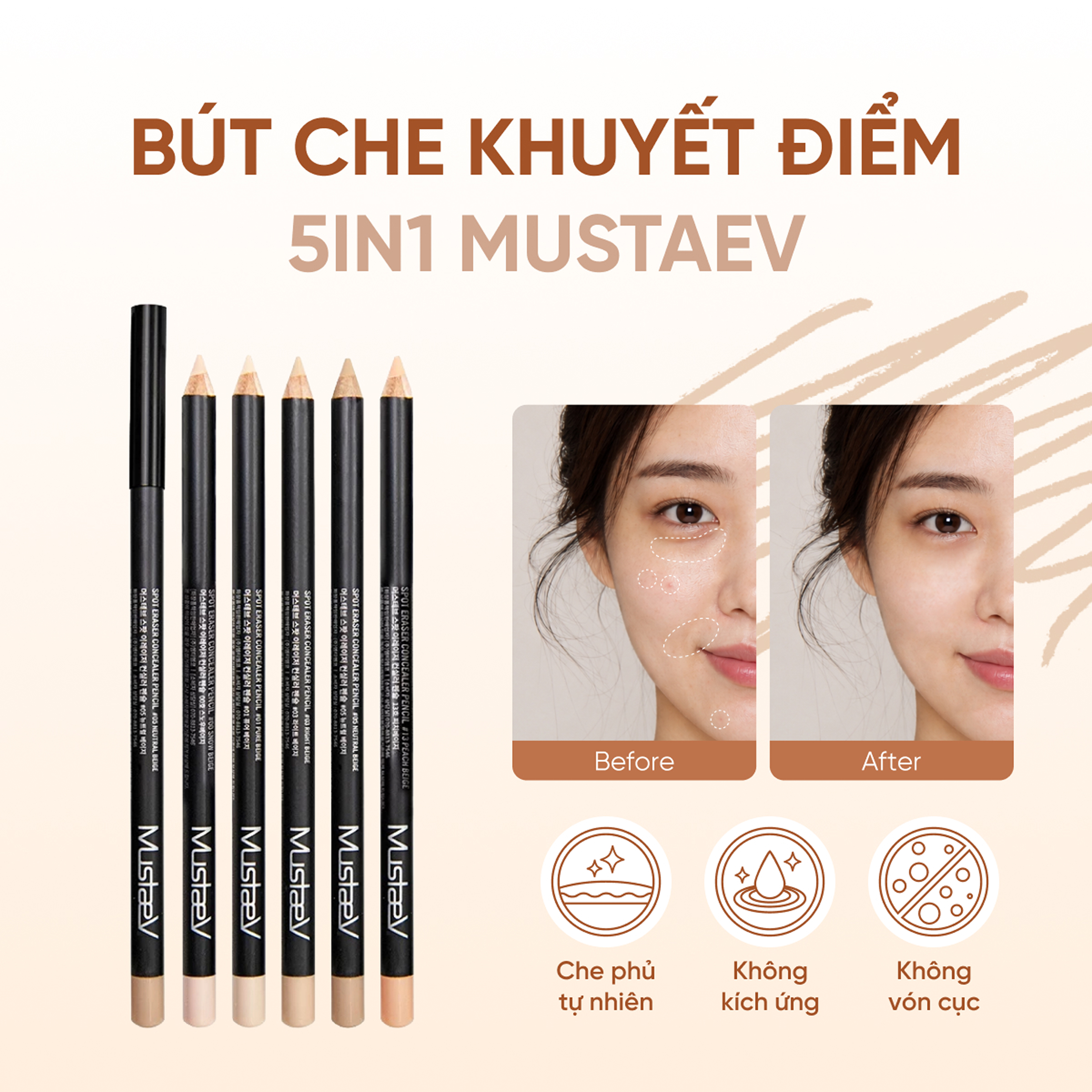 Bút Chì Che Khuyết Điểm Mustaev Spot Eraser 7 Bút Chì Che Khuyết Điểm Mustaev Spot Eraser - Ảnh 7
