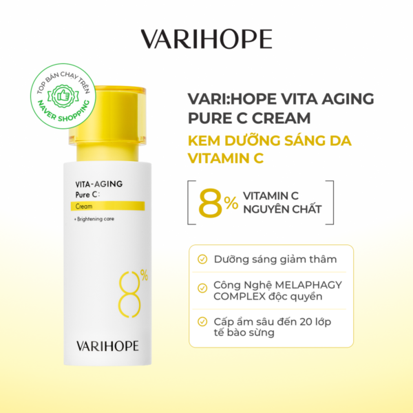 kem duong vitamin c tinh khiet 8 varihope cream 40ml